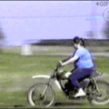 my mum trying to ride a bike