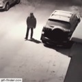 Instant Karma - Just kick a random dog approaching you, even the car is alarmed by your behavior, hope you broke your butt!