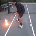 tennis avec boule de feu