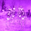 The skeletons dance to there recent victory in the skeleton war
