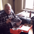 old man reacts to light up sneakers